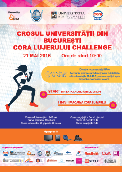 (P) Universitatea din București și Hipermarketul cora Lujerului te provoacă la mișcare în aer liber!