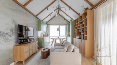 În acest apartament bucureștean cu geometrie alpină, arhitectura a trasat direcția amenajării