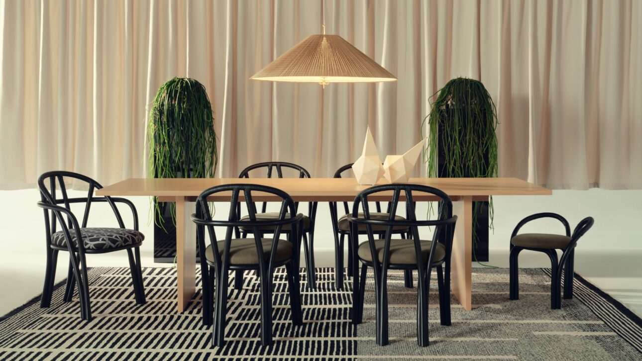 Reinventare arhitecturală GUBI din ratan pentru clasicul scaun de bistro