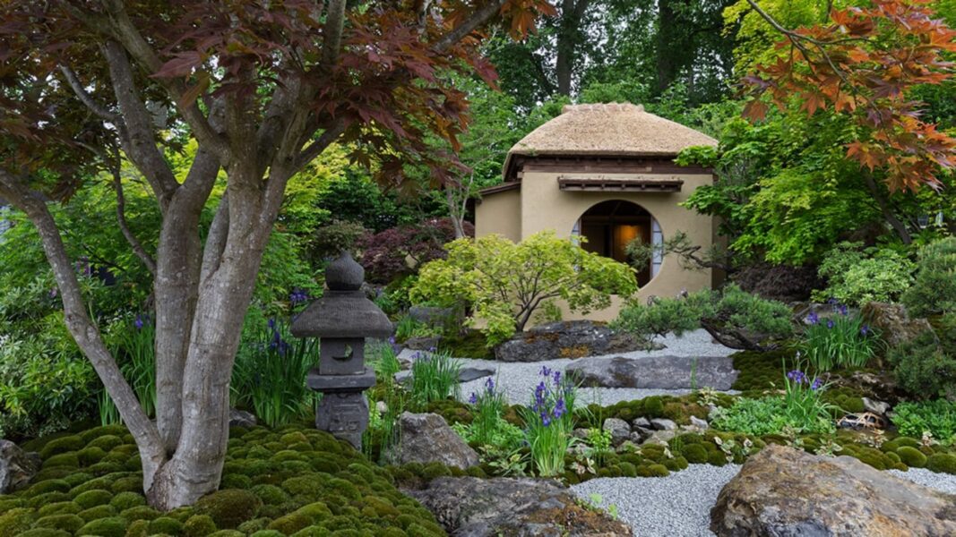 Grădină japoneză: sanctuar al armoniei într-o compoziție cu piatră și vegetație luxuriantă