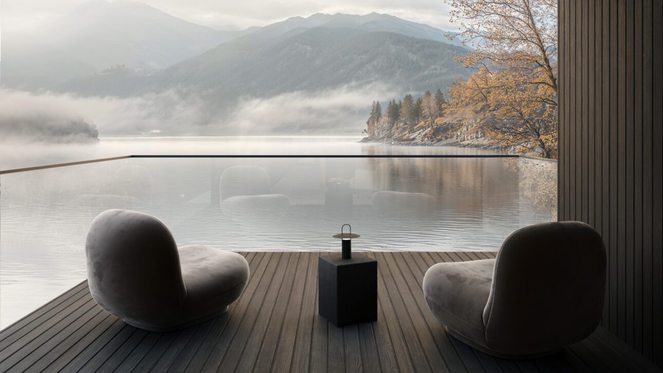 În sălbăticia din Dorset, zece case plutitoare redefinesc viața în apropierea apei