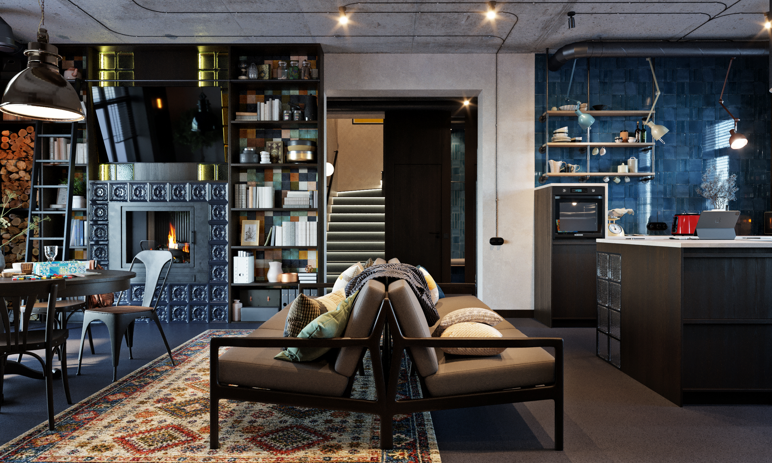 Termenul „atipic” definește perfect stilul acestui loft în stil eclectic