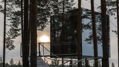 Hotelul din copaci: camere suspendate în pădurea sălbatică din Suedia