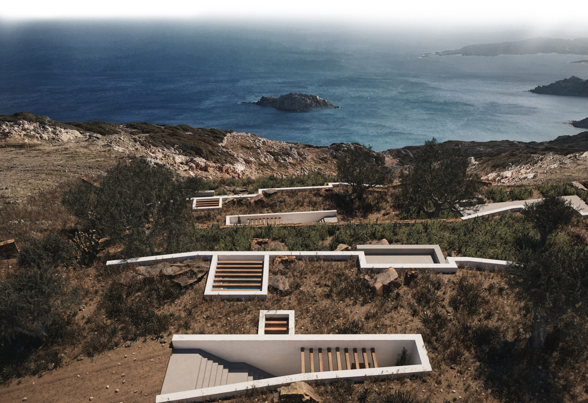 Sheltered Villas: trei vile se contopesc cu peisajul sălbatic al insulei Karpathos