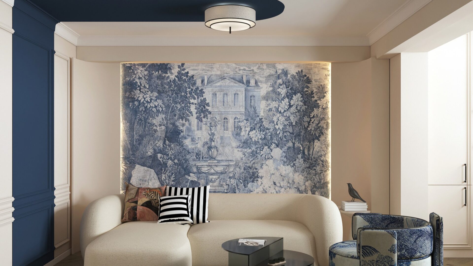 50 mp de curaj, într-un apartament unde luxul înseamnă maximalism și Art Deco în echilibru stabil