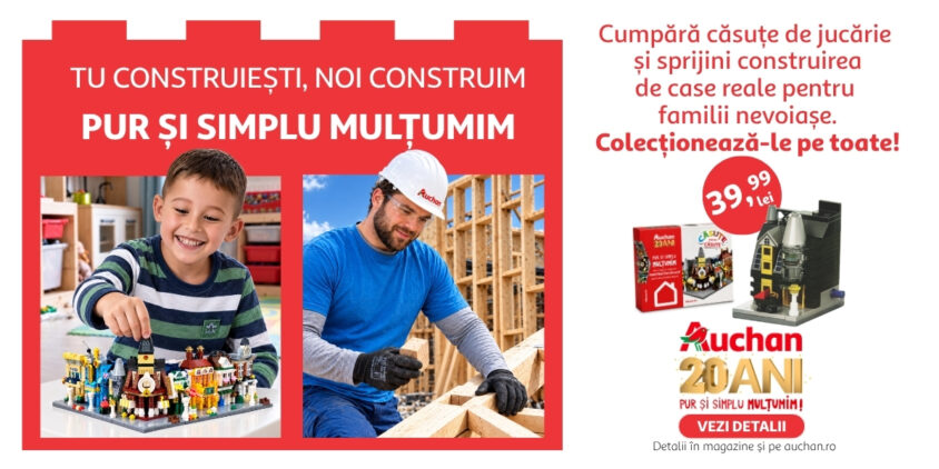 20 de ani în România, nou proiect pentru comunitate: Auchan susține construirea a 10 case alături de Habitat for Humanity